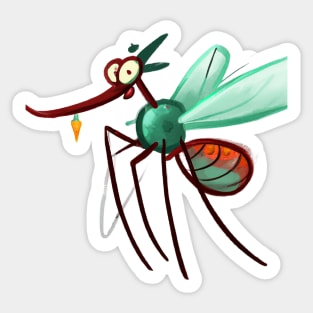 Cute Mosquito Drawing Sticker